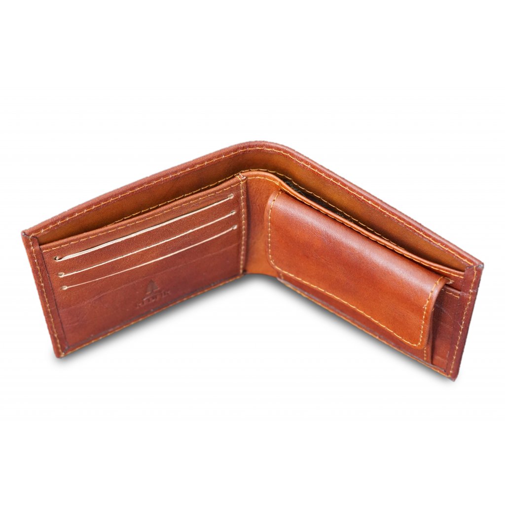 Hnedá minimalistická kožená peňaženka