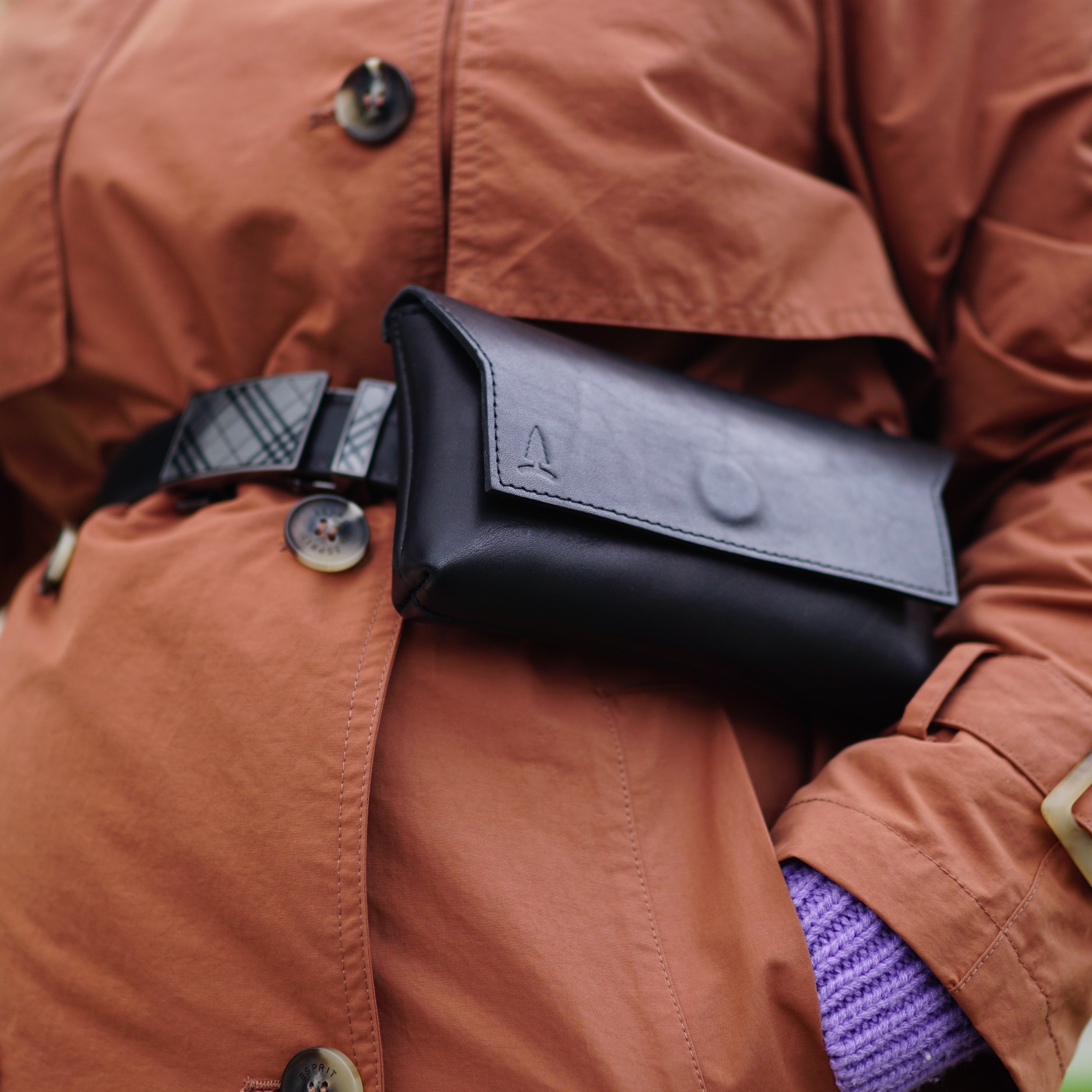 Lederhandtasche für Frauen Noir