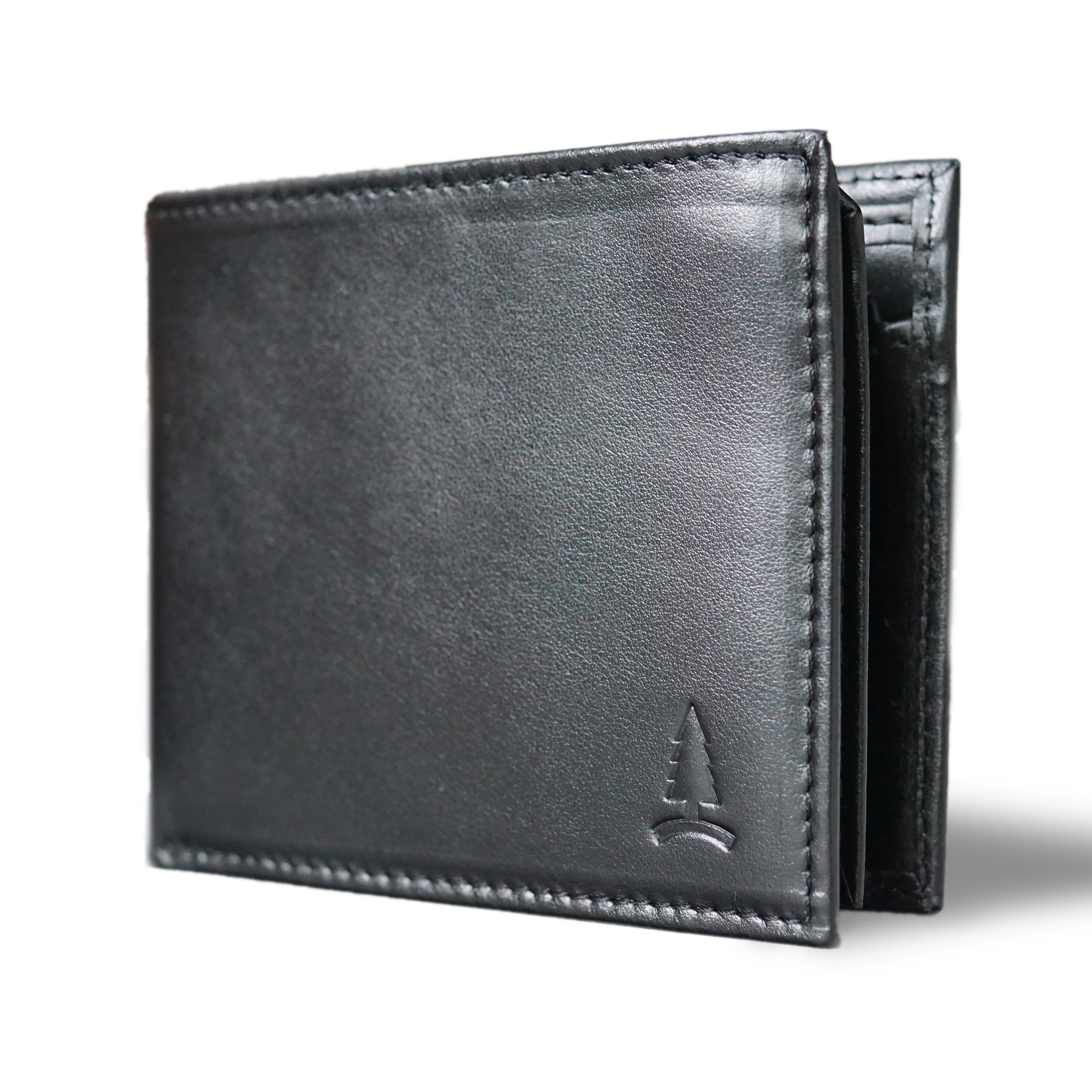 Black leather wallet Noir