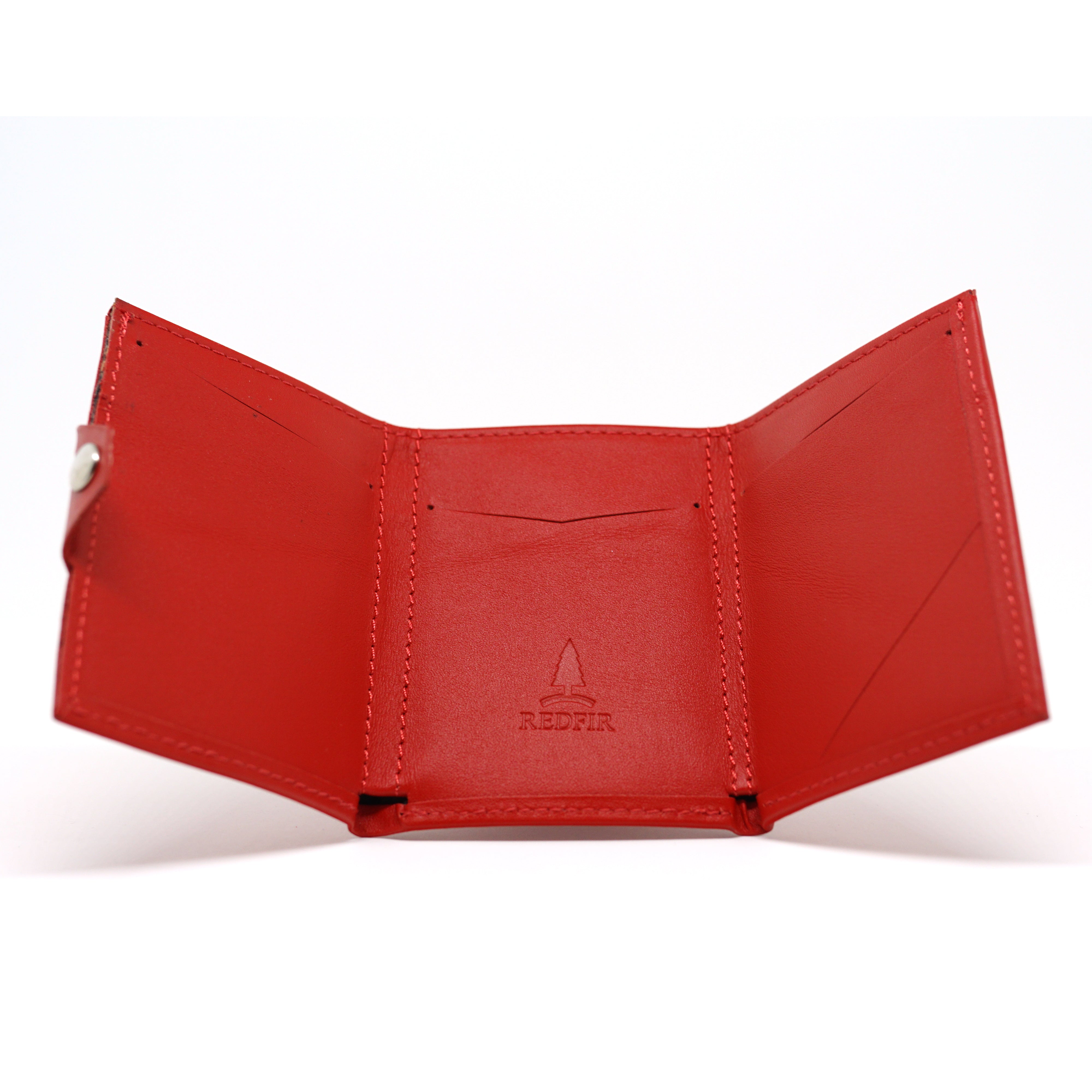 Red minimalist leather wallet Red