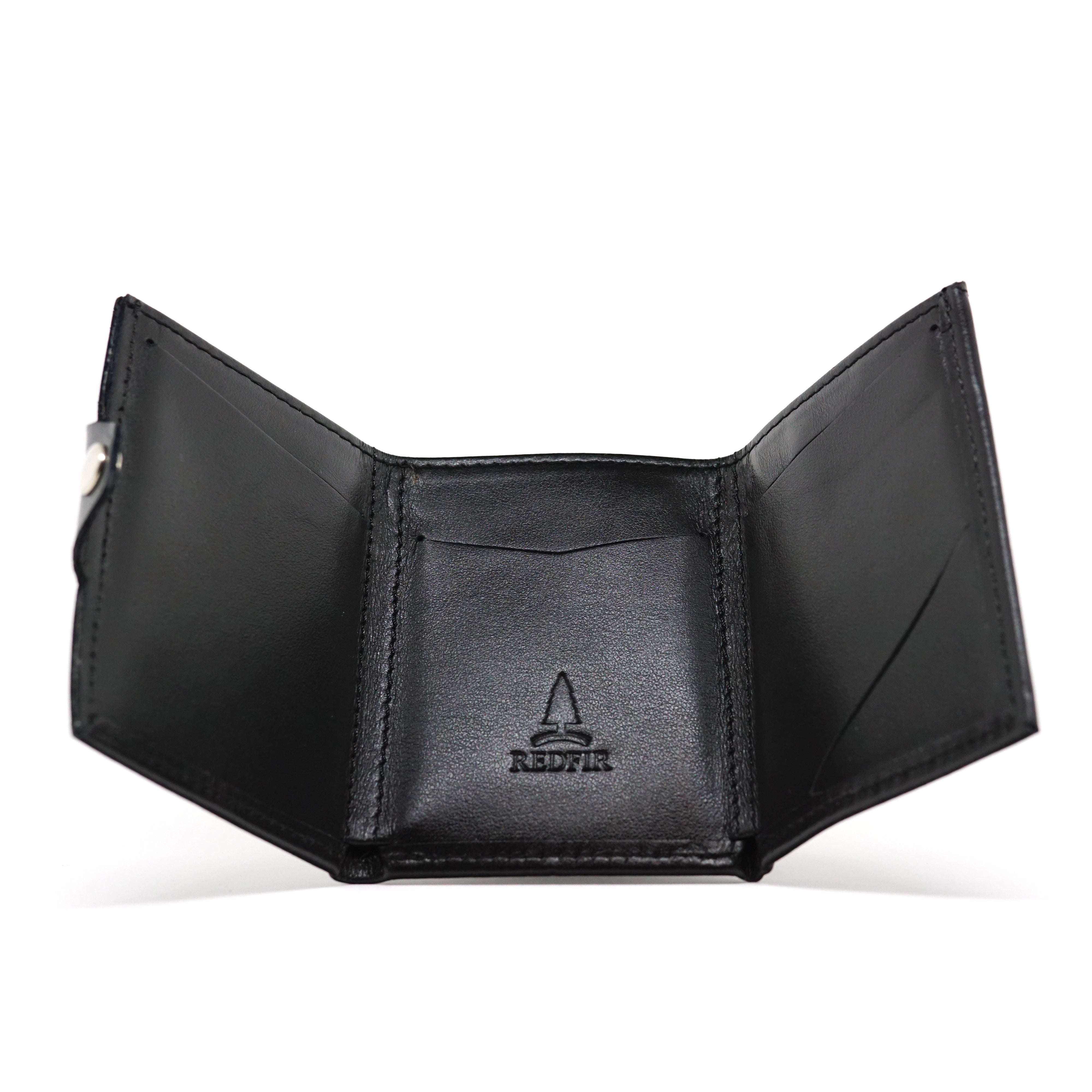 Black minimalist leather wallet Noir