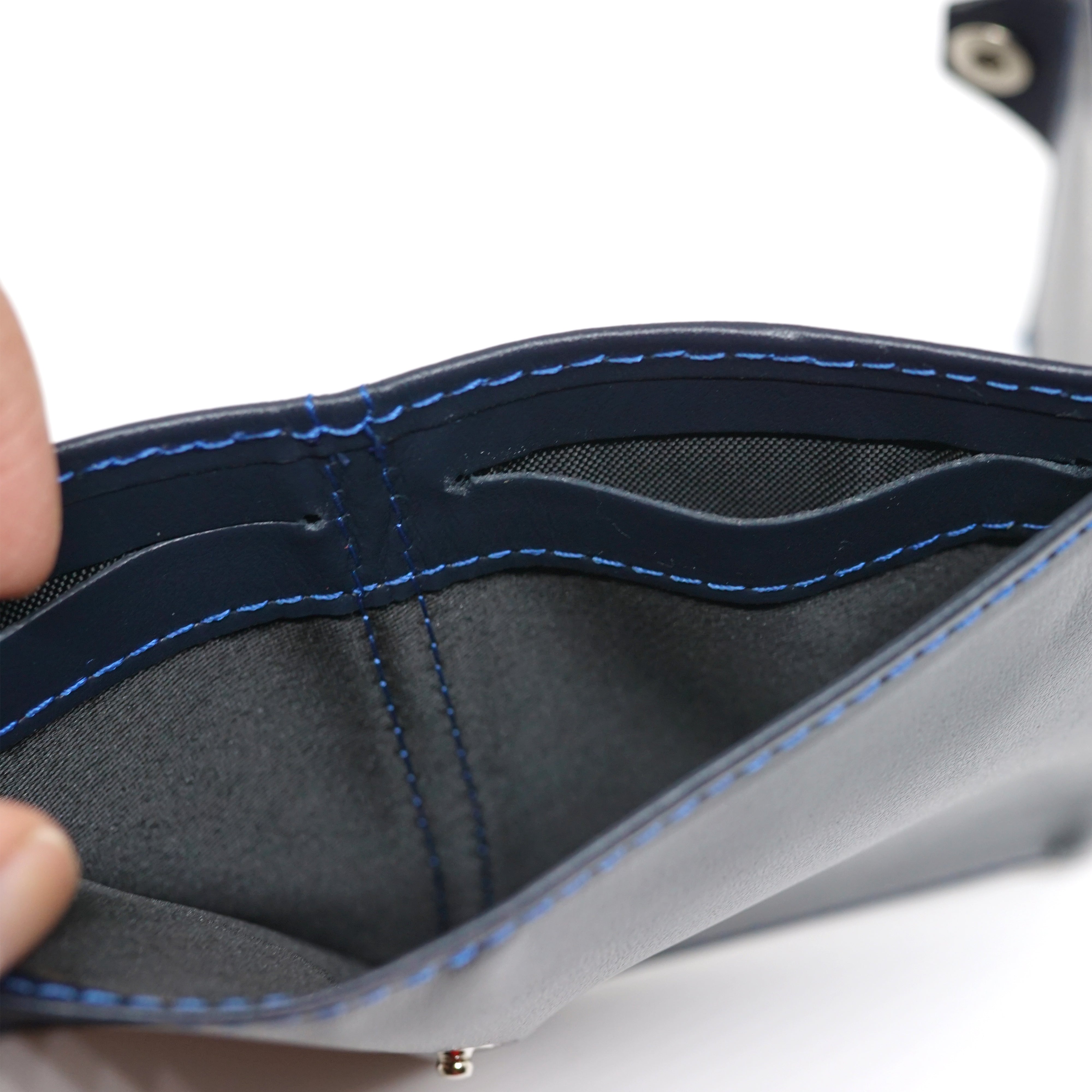 Blue minimalist universe leather wallet