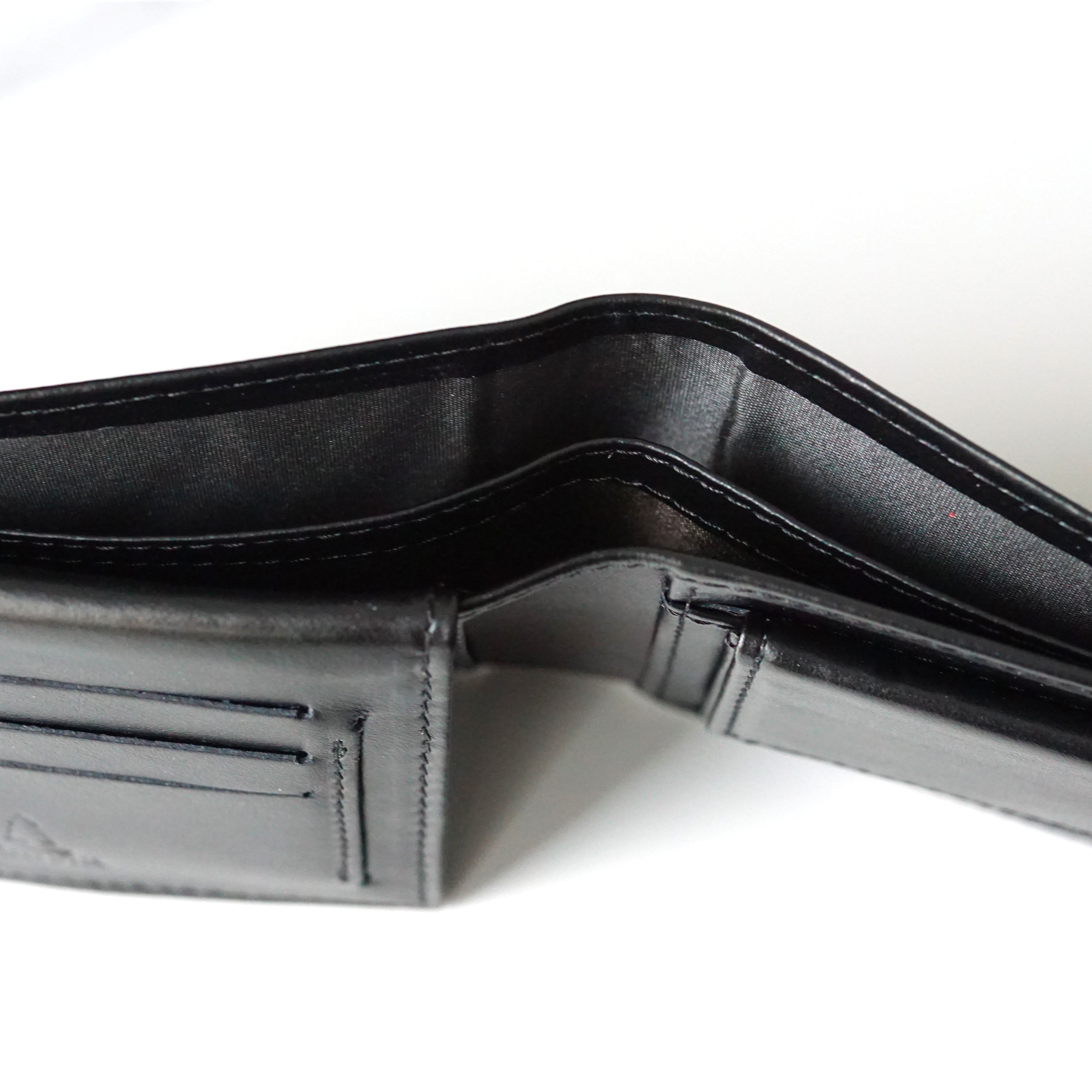 Black leather wallet Noir