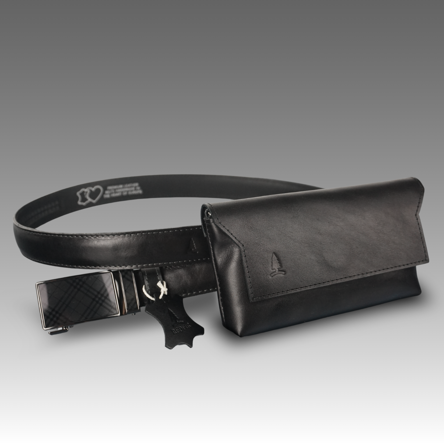 Štýlový čierny set pre dámy Noir - opasok a kabelka