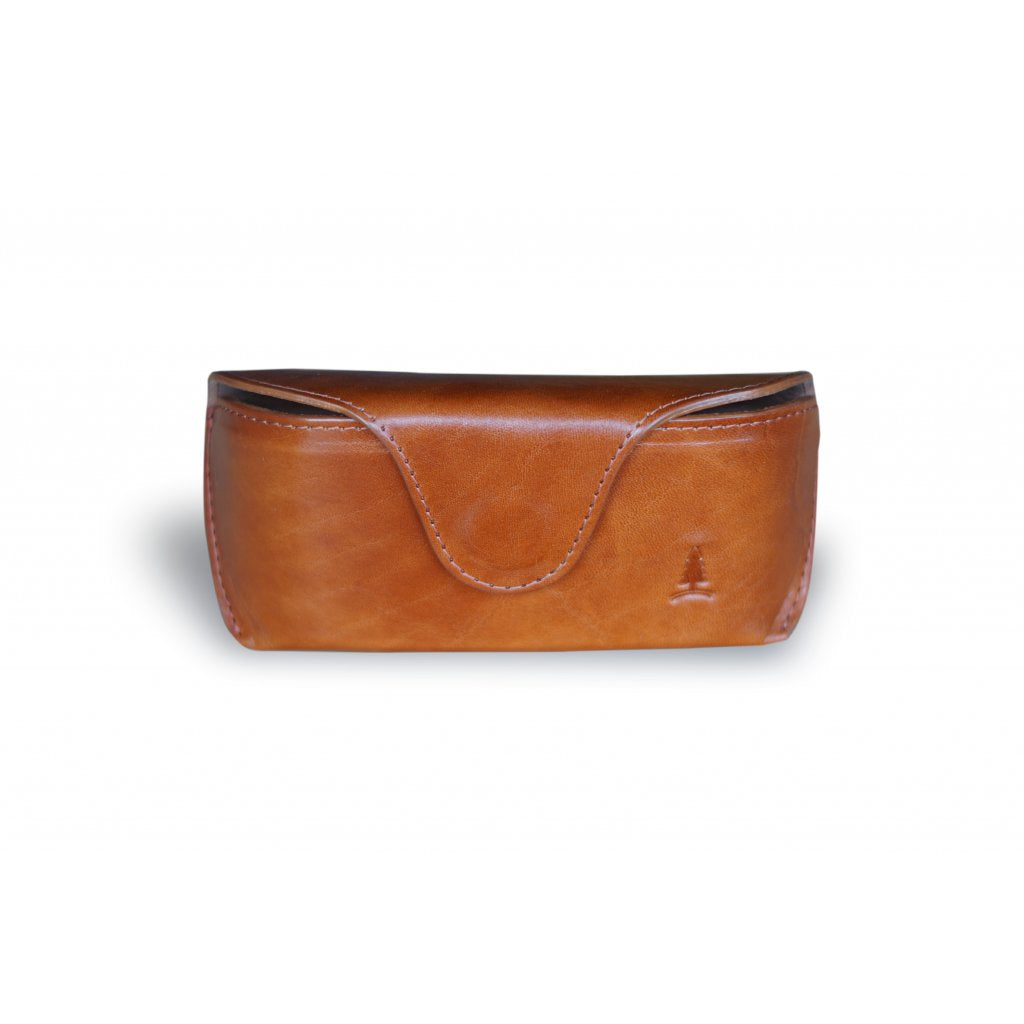 Cognac brown leather case for Champ glasses