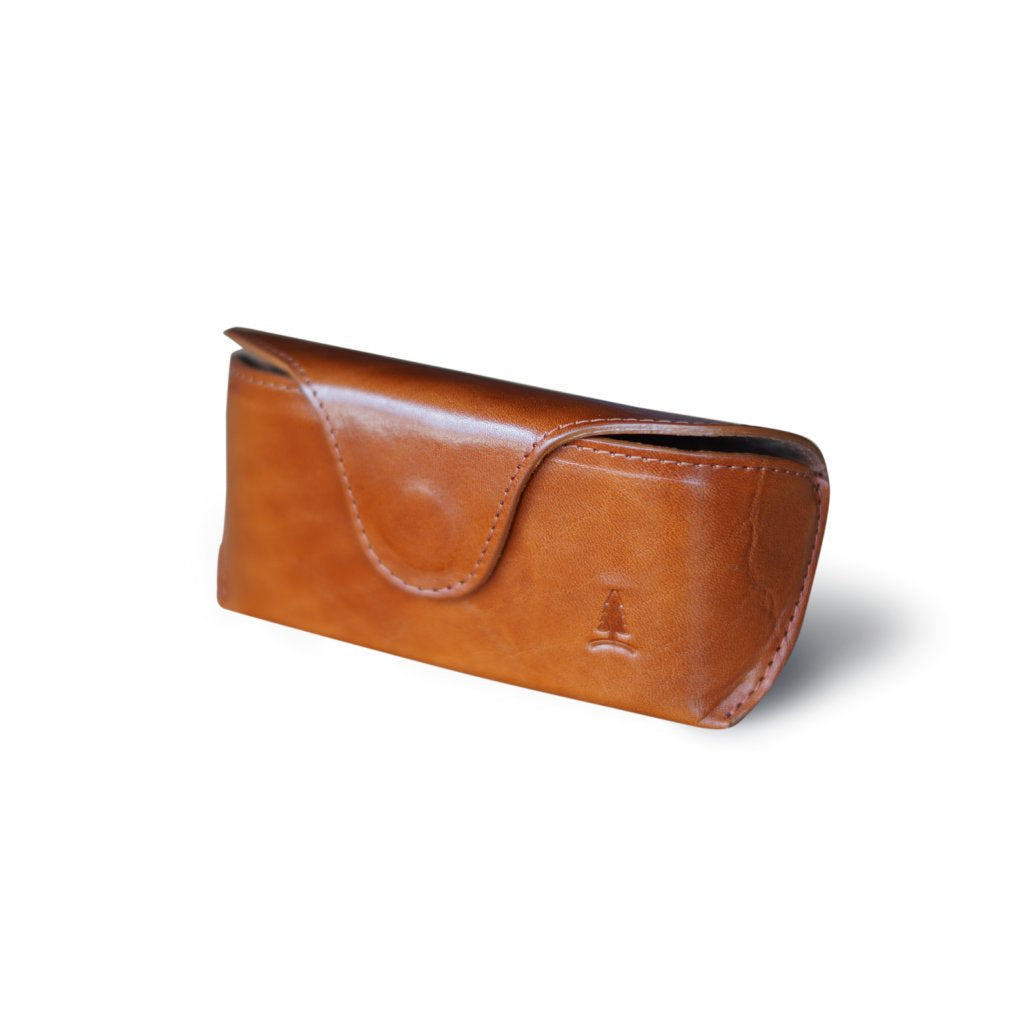 Cognac brown leather case for Champ glasses