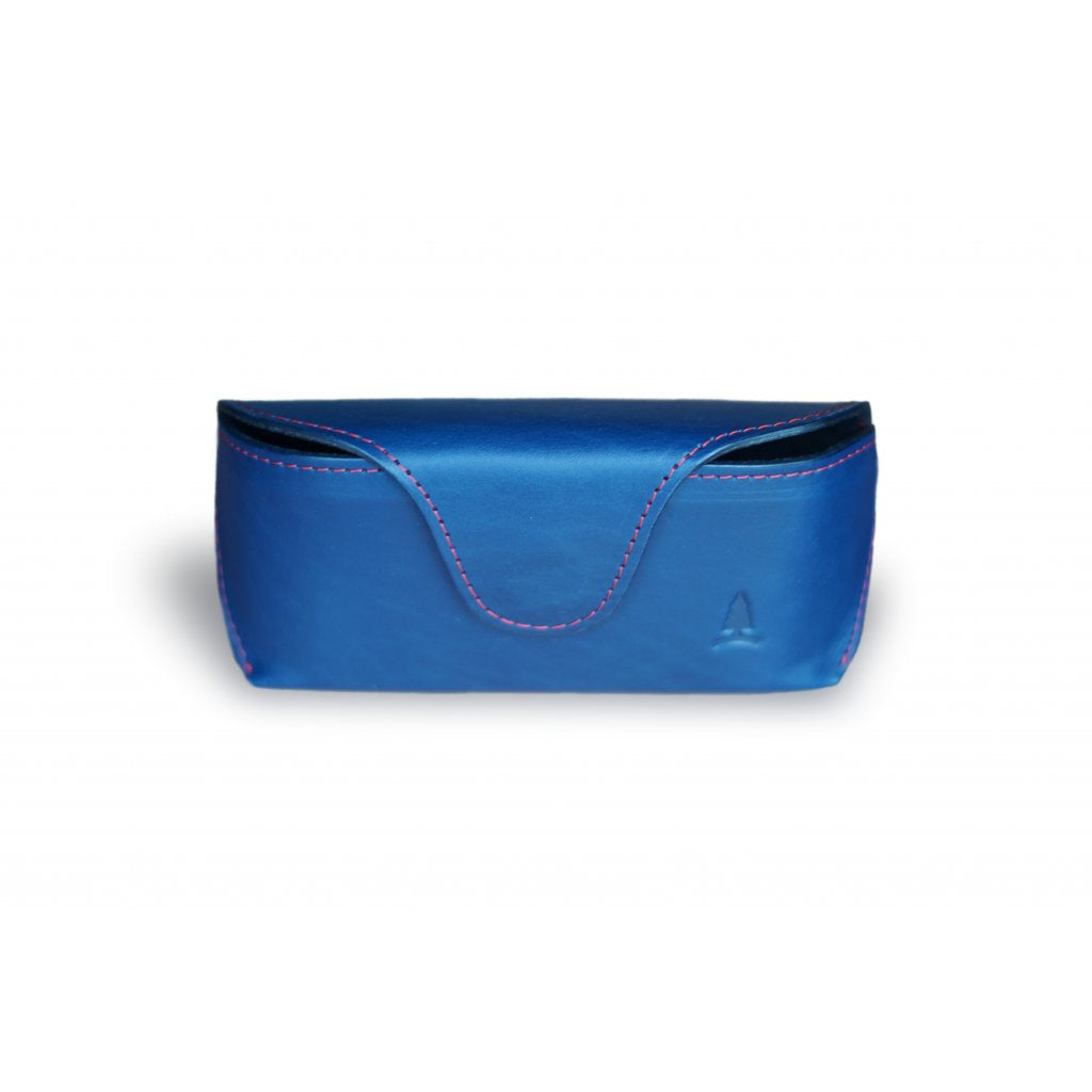 Blue leather case for Unique glasses