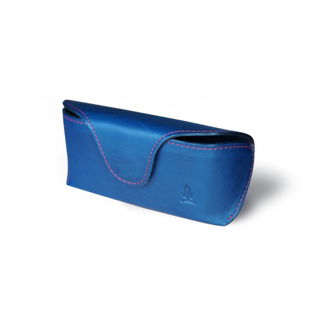 Blue leather case for Unique glasses