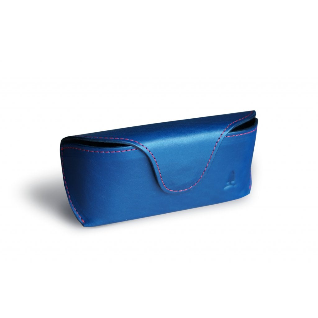 Blue leather case for Unique glasses