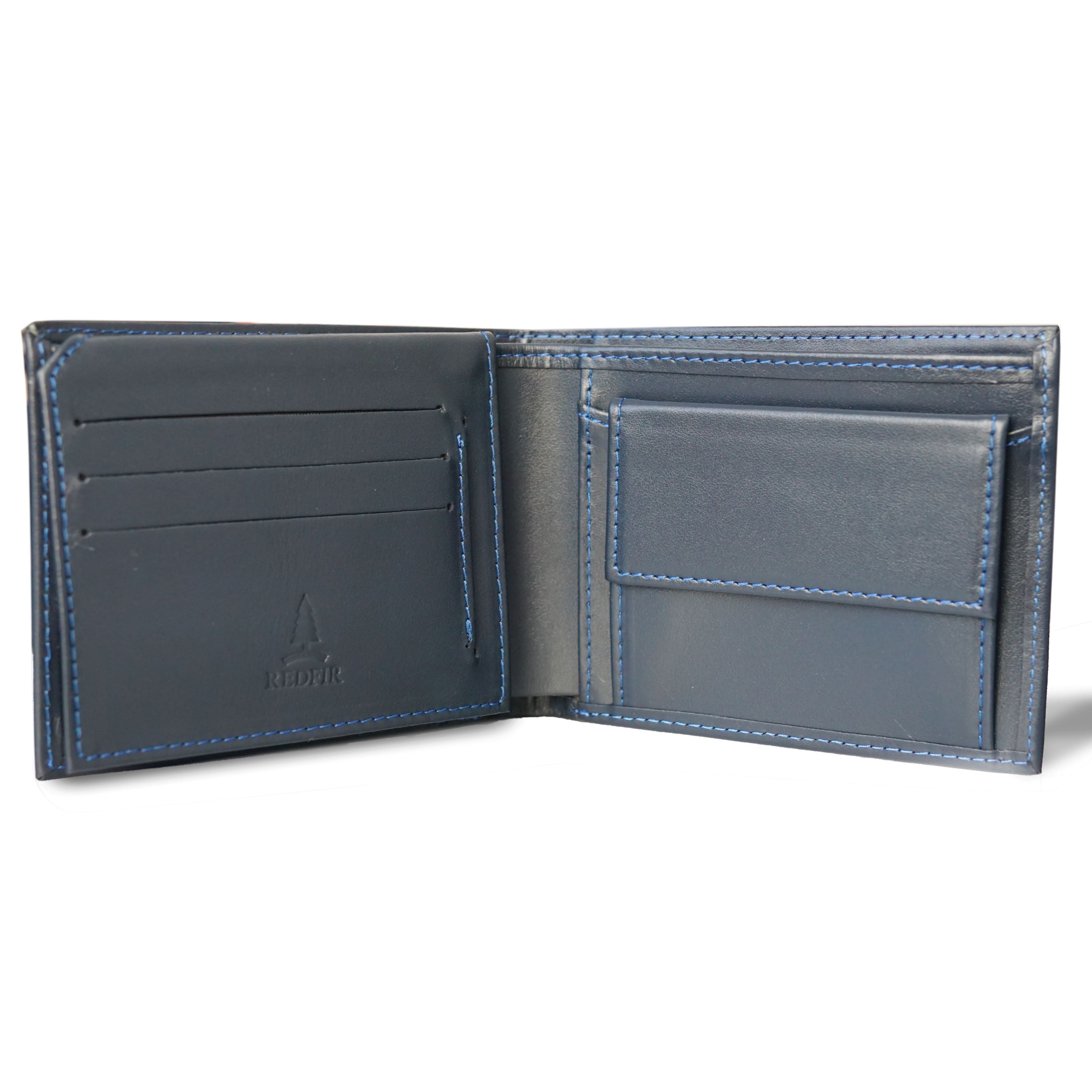 Universe blue leather wallet