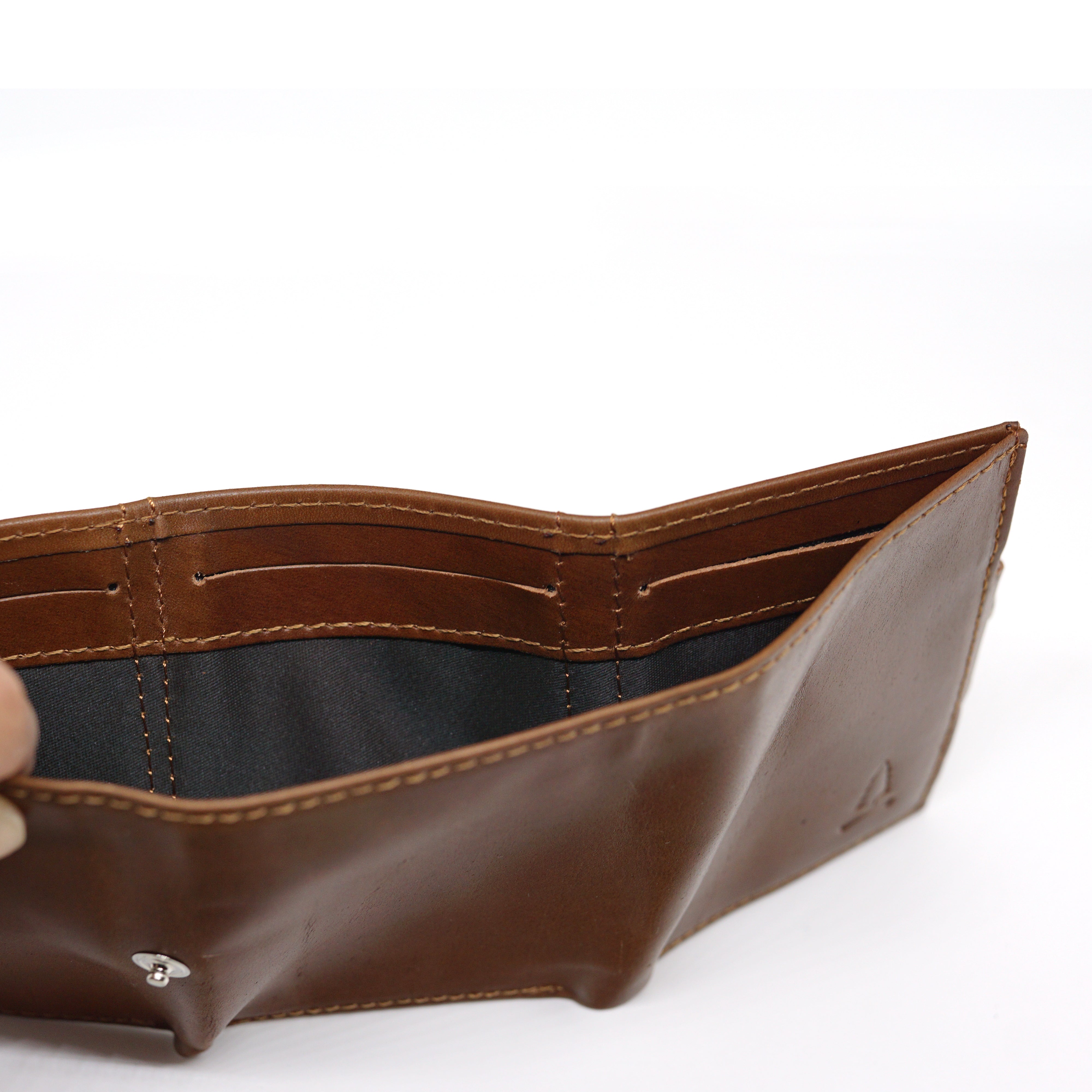 Brandy brown minimalist leather wallet