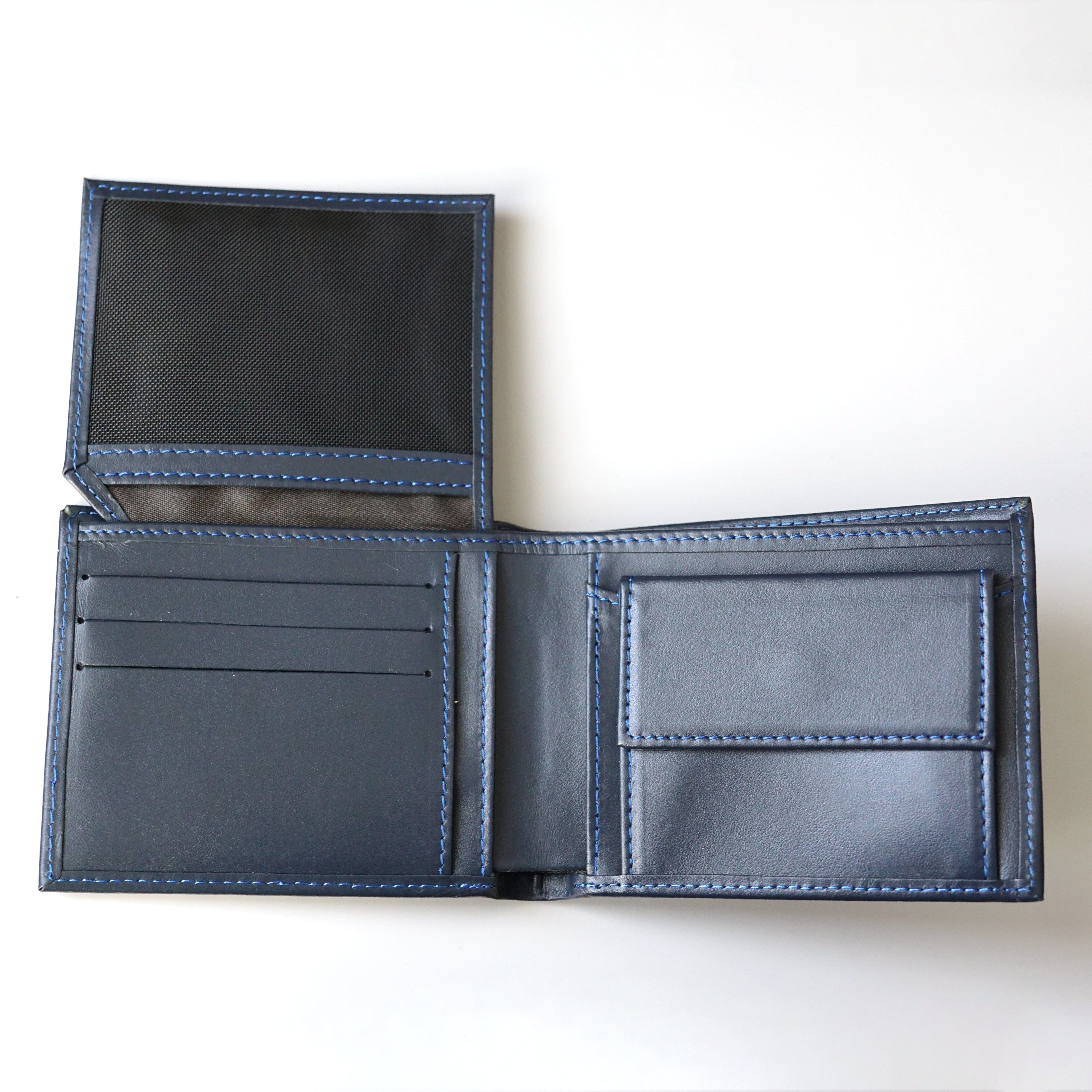 Universe blue leather wallet